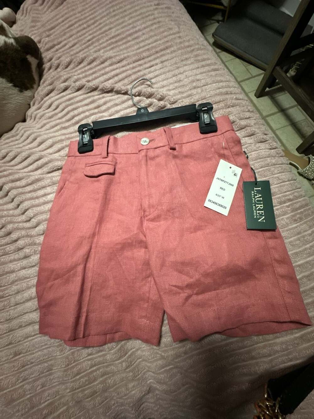 Lauren Ralph Lauren Boys Linen Tailored Shorts, Red